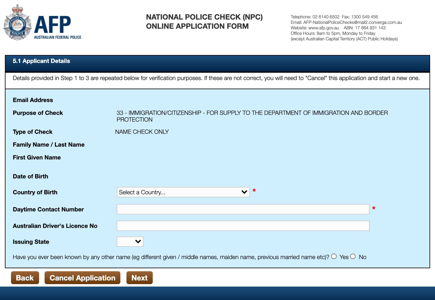 police check en australia